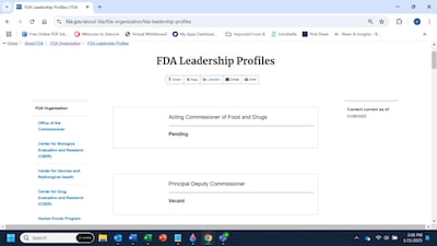 Who’s Running The US FDA? Interim Team May Not Have Assumed Control